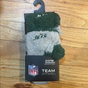 NFL Team Green and Gray Fuzzy jets Socks